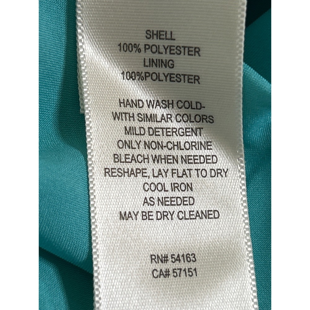 NWT Eliza J Halter Popover Mini Dress Womens 14 Turquoise Chiffon Ruffle Wedding - Picture 13 of 14